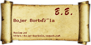 Bojer Borbála névjegykártya